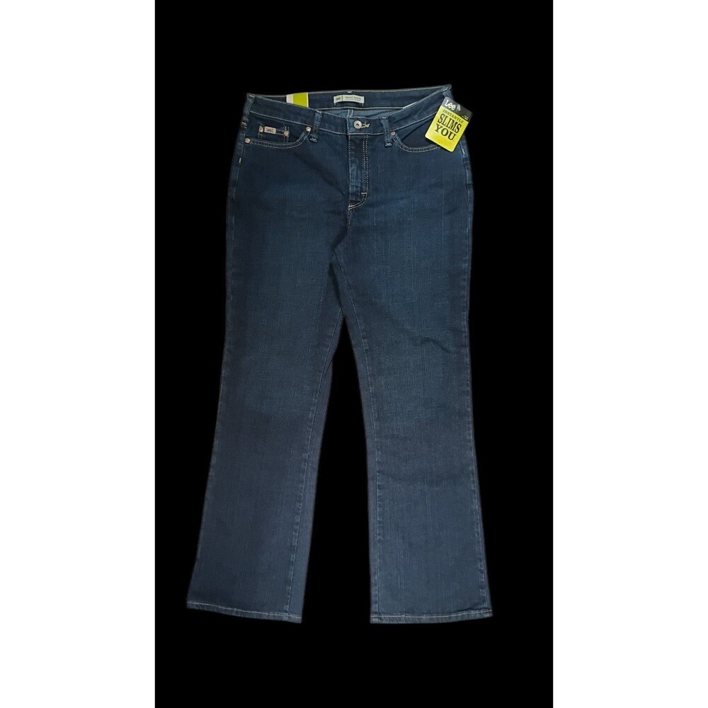 Brand New Women's Lee Jeans Bootcut Stretch Dark Wash Size 12 Medium Slimming